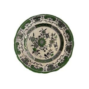 Antique Mason’s Ironstone China Plate Green Black England Chinoiserie 8”